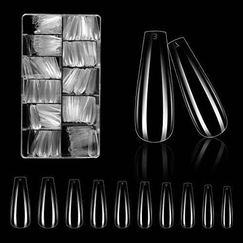 Faux Ongles, 500 Pièces Gel Capsule Pose Americaine, 10 Tailles Couverture Complète Transparent pour Prothésiste Ongulaire, Débutant De Manucure Et Diy Nail Art à La Maison