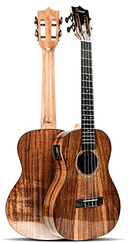 Caramel All Solid Acacia Glossy Baritone Acoustic & Electric Ukulele