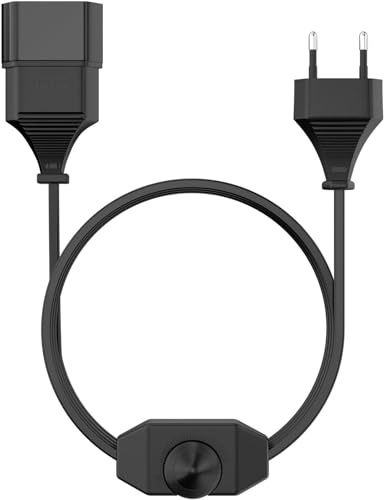 PABANCE LED Dimmer, 2M Lampenkabel mit Dimmer Schalter, Stufenlos Dimmbar/Dimmen (Schnur-Drehdimmer) für LED Leuchtmittel, 1-60 Watt Dimmschalter - Schwarz