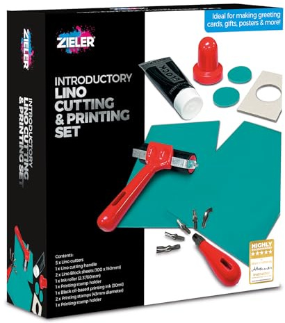 Introductory Lino Cutting & Printing Set | Ideal for Beginners | by Zieler®