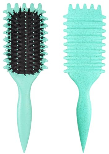 Curl Defining Brush, 1 PCS Curly Hair Brush, Brush for Curly Hair, for Combing and Shaping Men's and Women's Curls to Reduce Pulling (Green)