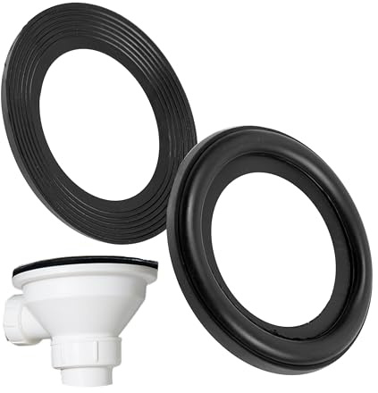 Profiltätning för avloppsventil, 2 delar, Ø 67 x 43 x 7 mm, för 1 1/2 tums diskbänksbeslag, ersättningstätning för diskbänksventil, tätningssats för köksblandare, installationssystem för tätningsring