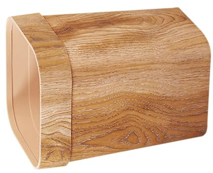 MAGICLULU Wood Grain Trash Can Large Capacity 12l Square Multi-function Garbage Storage Bucket Plastic for Kitchen Living Room Bathroom Home