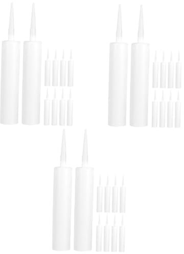 Operitacx 3 Set Tubo Vuoto Tubo Per Calafataggio Box Auto Riempibile Tubi Per Mastice Riutilizzabili Parete Tubi Di Calafataggio Ricaricabili Tubo Di Mastice Vuoto Bianca 10 Pezzi*3