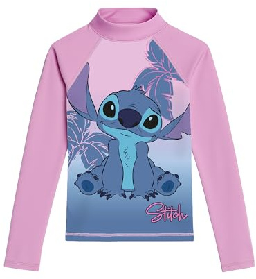 United Labels Lilo & Stitch simtröja, UV-skydd, 30 för flickor, rosa, blå, badskjorta, långärmad, badmode, barn, badkläder