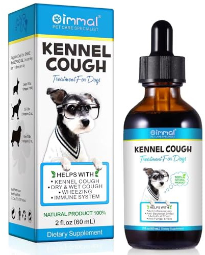 Natural Kennel Cough Treatment for Dogs, 60ml Liquid Supplement, Supports Respiratory Health and Immune System