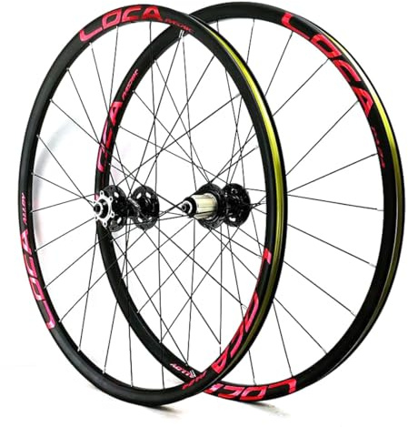 700C Gravel Road Bike Hjulset Snabbkoppling Skivbroms Hjul Fram 9 * 100mm Bak 10 * 135mm Fälg 24H 120 Klick, For 7-12s Kassett(700c Red A)