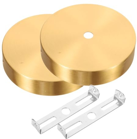 SAFIGLE Base Plafoniera da Soffitto in Rame Oro 2 Pezzi per Lampadario Vintage Moderno Elegante per Soggiorno e Progetti Fai da Te Facile Riparazione