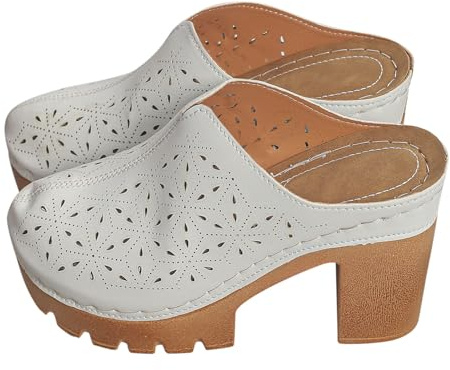 Zuecos para mujer, talla grande, zapatos gruesos ahuecados para mujer, retro, puntera gruesa, arrastre fresco, modernos y versátiles, zapatos de exterior para mujer, sandalias de corcho para mujer