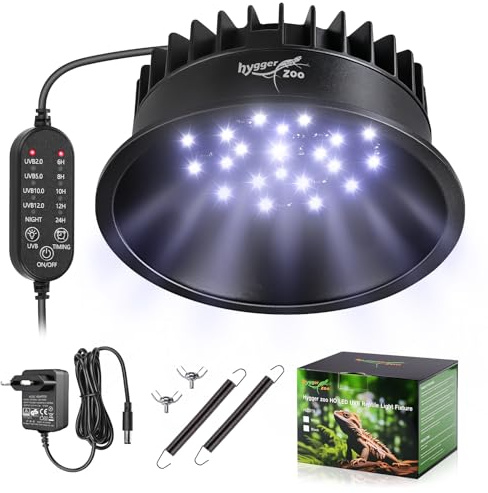 LED Terrarium UVB Lamp pour reptile 5W Lampe ampoule UVB réglable + Timer | 5 Mode réglable UVB 2.0 5.0 10.0 12.0 pour reptile tropicaux et désertique, ampoule UVA lampe uvb pour tortue Dragon Gecko