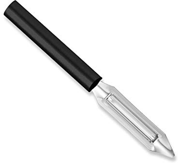 Rada Cutlery Deluxe Vegetable Peeler (W241), 2 Stainless Steel Swiveling Blade, Black Handle