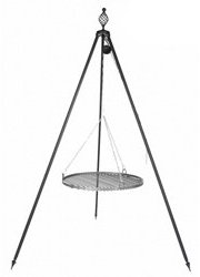 Dreibeingrill OSKAR Höhe 210cm incl. Kette und Rost aus Rohstahl 80cm