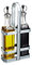 KitchenCraft Industrial Kitchen Vintage Stil Menage Set mit Flaschenständer aus verzinktem Stahl, 13 x 7 x 28 cm