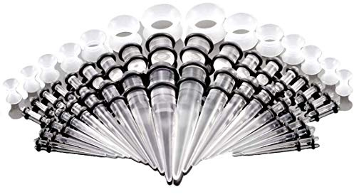 BOOM 18 stycken kroppar koniska + 18 stycken öronproppar 1,6 mm – 10 mm akryl + 14 stycken silikontunnlar 3 mm – 12 mm, 1.6 mm - 12 mm, Akryl