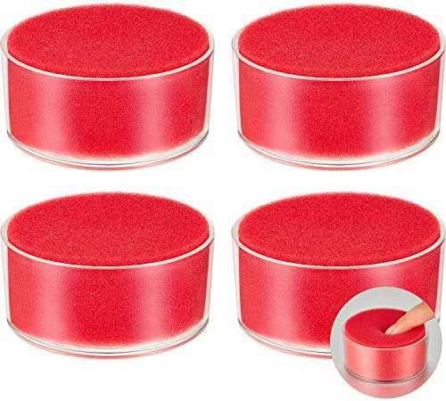 4 Stück Schwamm Cup Befeuchter Finger Nassbefeuchter Fingerspitze Papier Befeuchter Kunststoff Runde Desktop Schwamm Befeuchter, 7,9 cm für Griff Zählen Papiere, Dokumente