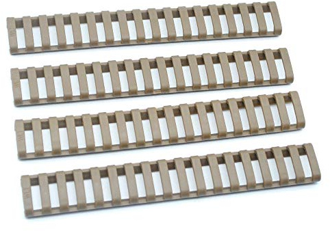Trirock 4-pack Tan/FDE Heat Resistant Rifle Handguard Protector Rubber Ladder Rail Cover Fits Weaver Picatinny rail