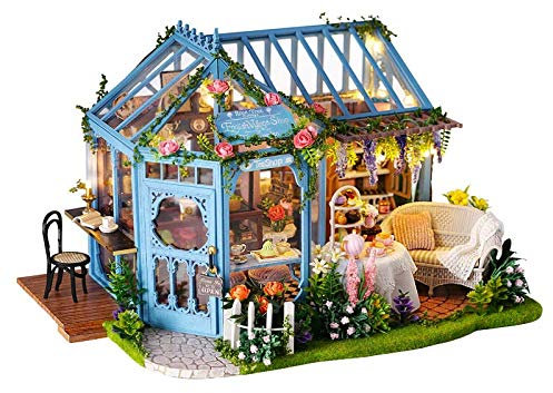 La Vida en Led DIY Invernadero Jardín Casa de Muñecas de Te Puzzle 3D con Luz y Música (Casa DIY Tea Garden)