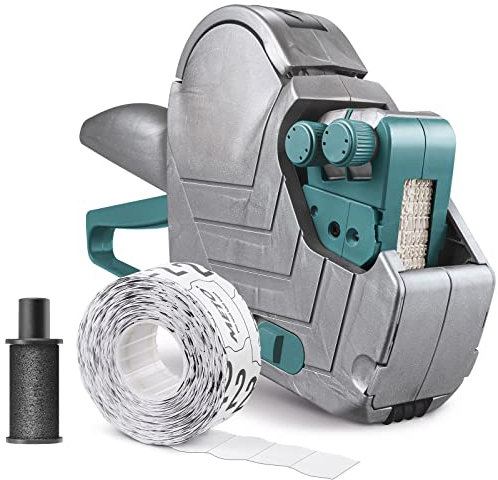 Original Meto Basic M Preisauszeichner Set – Preis, Artikelnummer (2-zeilig, 16-stellig für 22 x 16 mm Etiketten, sofort einsatzbereit), 1x Handauszeichner