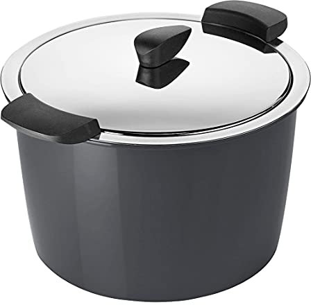KUHN RIKON Hotpan Olla térmica con tapa, gris, 5 litros, 22 cm, al vapor, mantener caliente, adecuado para cocinas de inducción, acero inoxidable