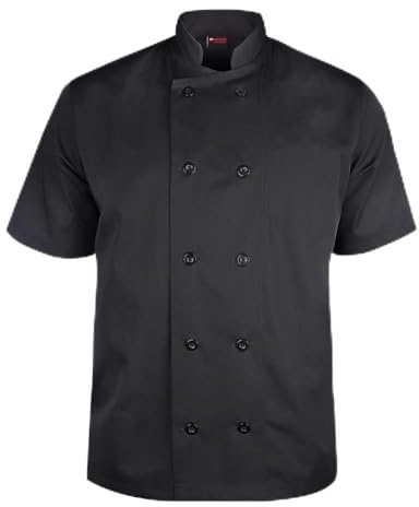 P-H Chef Jacket Traditional Plastic Button Short sleeve Kitchen Workwear