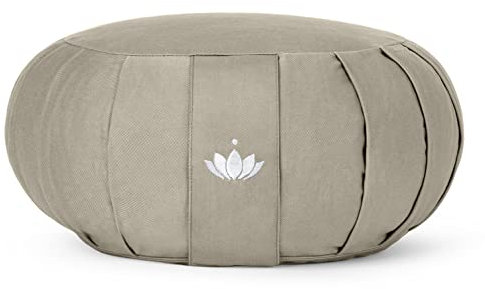 Lotuscrafts Cojín Zafu Meditación Yoga Zen - Altura 15 cm - Relleno de Espelta - Cubierta de Algodón Lavable - Cojín Suelo Redondo - Meditation Cushion - Certificado GOTS