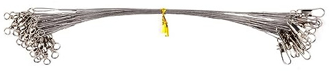 25 cables de pesca de acero inoxidable con broche y giros, señuelo antimordeduras para lucioperca, lucioperca, lucioperca, lucioperca, accesorios de pesca de agua dulce y salada