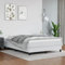 Festnight Boxspringbett 140x200 cm Boxspringbett Schlafzimmerbett Weiß Kunstlederbett Polsterbett Bettgestell Doppelbett Bett Bettrahmen Lattenrost Jugendbett