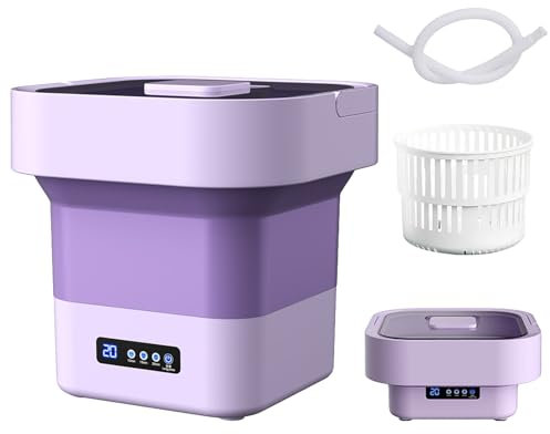 Tragbare Waschmaschine, Faltbare Mini-Waschmaschine, 10 L, Vollautomatische Soft-Spin-Trocknungsfunktion, Tragbare Waschmaschine für Unterwäsche, Babykleidung (EU-Stecker)
