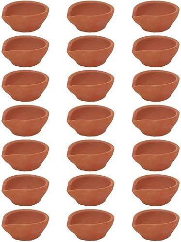 SHYAMVUN Mitti Ka Diva - Diyas per Pooja - Argilla naturale tradizionale Diwali Ke Diya, 12 pezzi
