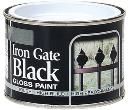 SOTL® Iron Gate Black Gloss Paint 180ml Durable Metal Paint for Gates, Railings, Fences & Outdoor Surfaces Weather Resistant, Quick Drying, Smooth Gloss Finish Easy Brush Application