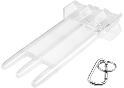 Estuche duro para dardos con clip para cinturón, soporte transparente para dardos, bolsas y bolsillos con hebilla de cierre, incluye dardos suaves y puntas adicionales, cañas y ligh, Blanco, Ver