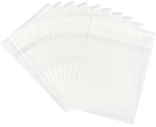 Amsthow 100 Pack Paper Treat Bags Wax Paper Bags 8 x 10 Inch Self Seal Paper Cookie Packaging Glassine Parchment Snack Candy Cookie Sleeves
