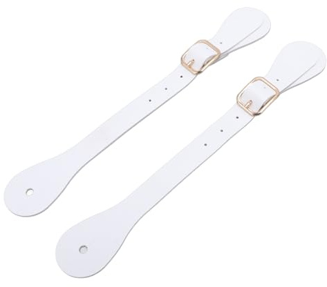 Aramox Correa de Espuela de Cuero Sintético Par de Correas de Espuela de Vaquero Ajustables de 22 Cm con Soporte de Occidental de Diamantes de Imitación para Jinetes Ecuestres Accesorios para Botas