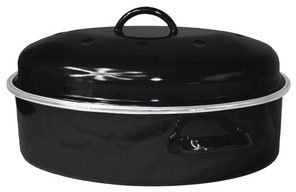 Judge Essentials Enamel, 20 x 6cm Round Roaster, 2L, Enamel, Black