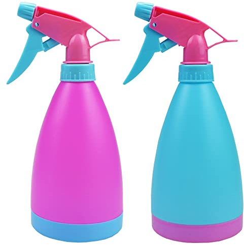 500ML Mist Spray Bottles 2 Pack Refillable Sprayer Leak Proof Trigger Spraying Bottle with Mist Stream for Cleaning, Gardening