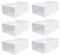 6pcs Scatole Per Scarpe Trasparenti Impilabili, Organizer Antipolvere in Plastica, Scarpiera Salvaspazio, Scatole Porta Scarpe (Telaio Casual)