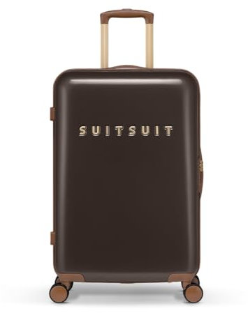 SUITSUIT Fab Seventies Classic – Reisekoffer mit 4 Rollen – 66 cm – 59L – Schwarz