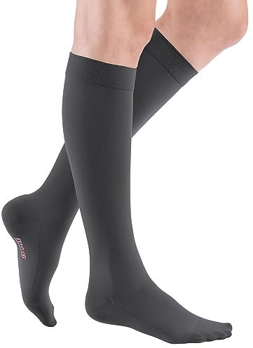 mediven comfort CCL2 AD Kompressionsstrümpfe normal (39-44 cm) Softspitze u. Trikotabschlussrand III anthrazit