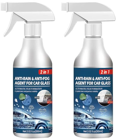 Pomurom Spray Anti Buée 60ML, 1/2/3/5 Pièces Multi-Usage Anti Fog Rain Spray pour Les Voiture, Pare-Brise, Miroirs et Lunettes Natation, Anti Brouillard Spray, Spray Anti Pluie Voiture