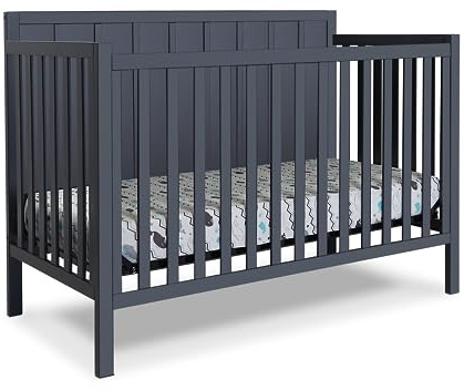 Sorelle Furniture Essex Crib Classic 4-in-1 Convertible Crib, Made of Wood, Non-Toxic Finish, Wooden Baby Bed, Toddler Bed, Child’s Daybed and Full-Size Bed, Nursery Furniture-Midnight