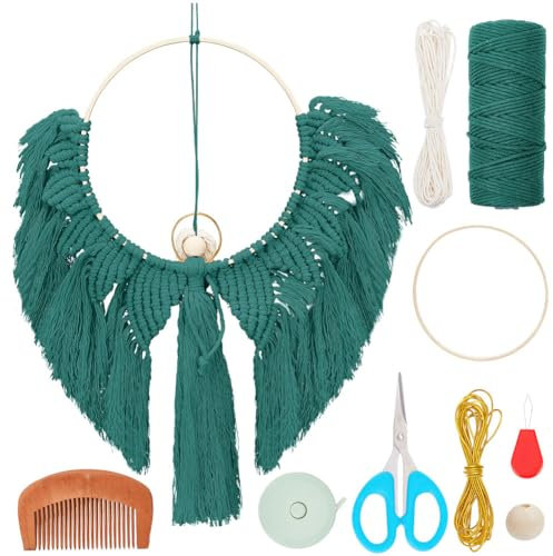 INFUNLY Weißes Engel-Makramee-Set Makramee-DIY-Set Für Anfänger Engel-Makramee-Wandbehang DIY-Makramee-Set Für Erwachsene Handarbeit Makramee-Hängeornamente Für Weihnachten Zuhause Geburtstag Hochzeit