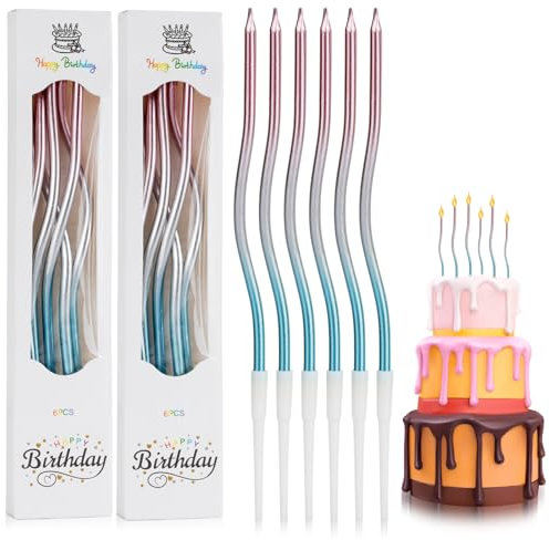 12 Piezas Velas CumpleañOs, Velas De CumpleañOs, Birthday Candles, CumpleañOs Con Soportes Para DecoracióN De Torta De Fiesta De CumpleañOs Boda