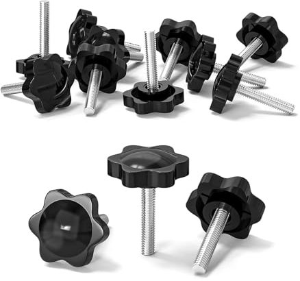 ORTAVA 10 tornillos con mango de estrella, tornillos con mango M6 x 30 mm, tornillo moleteado, tornillo de cabeza estrella, tuerca con mango de estrella, botón de sujeción para máquina herramienta,