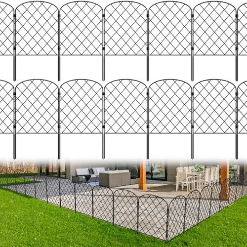 Decorative Garden Fence 19 Pack Garden Fencing Border 20ft(L) x 24in(H) Animal Barrier Fence Panels Rustproof Metal Wire Temporary Fence for Dog Yard Patio Outside, Arched
