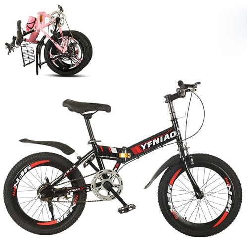 Klappfahrrad 20 22 Zoll Scheibenbremse 7-Gang Singlespeed Stoßdämpfung Integriertes Rad Mountainbike für Jungen und Mädchen B2,18 inches