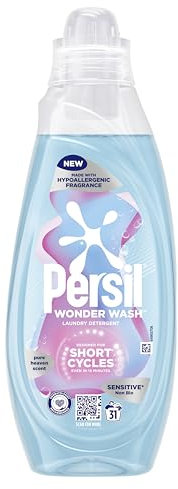 Persil Wonder Wash Sensitive* Non Bio Liquid Detergent Fast-Acting Formulation with a Pure Heaven Scent 837 ml (31 washes)