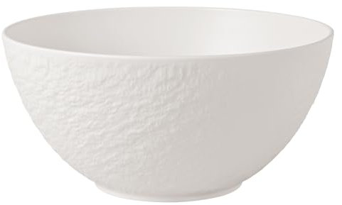 Villeroy & Boch - Manufacture Rock blanc, ensaladera blanca, apta para lavavajillas y microondas, diseño mate, aspecto de pizarra, Bol para servir ensaladas y recetas bowl, porcelana Premium