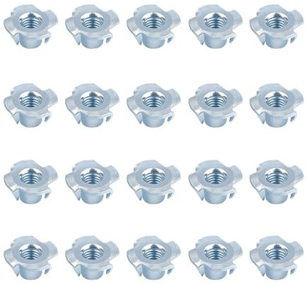 20 tuercas de impacto M6 x 9, tuercas de impacto, tuerca de manguera, acero al carbono, para puntas de impacto, roscas, tuercas atornilladas, acero inoxidable, patas ajustadoras, manguitos de impacto