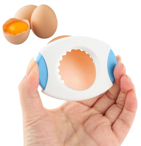 Abridor de cáscaras de huevo, pelador de huevos crudos y hervidos, herramientas de cocina para cortar rápidamente la parte superior de los huevos (color: azul)