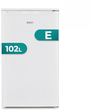 SVAN Frigorifico Refrigerador Mini Blanco, 1 Puerta. OR8450EW00, Capacidad 102 Litros, Cíclica, Bajo Nivel Sonoro 40 dB, Puerta Reversible, Apertura Tipo Uñero, Clasificación Energética E